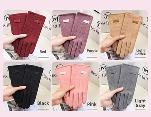 Gants d'hiver en tricot pour femmes en rouge, violet, café, noir, rose et gris clair