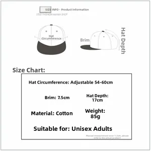 Size information and dimensions chart for unisex cotton landscape painting baseball cap