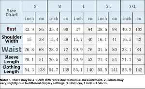Detailed size chart for solid crew neck lantern sleeve maxi dress with cm and inch units