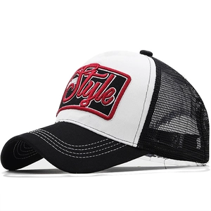 Trucker Hat Baseball Cap Cotton Mesh Breathable Sun Protection Adjustable Snapback Fishing Embroidery Style Patchwork