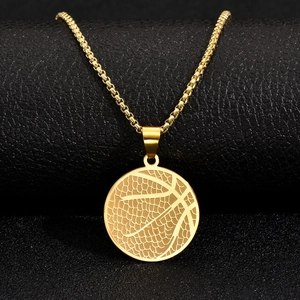 Basketball Pendant Necklace Stainless Steel Sporty Textured Hip Hop Jewelry Accessory For Men