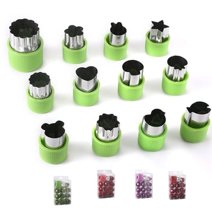Fruit Vegetable Cutter Molds Stainless Steel Cookie Cutters With Protective Plastic Handle Multishape DIY Food Decorating Tools