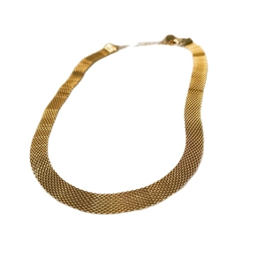 Vintage gold mesh chain necklace in stainless steel for women, minimalist choker style