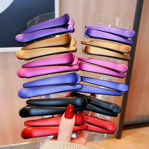 Matte colorful duckbill hair clips in various sizes for styling and makeup, set of pairs