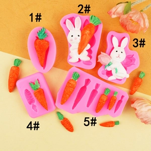 Easter Bunny Carrot Silicone Mold Fondant Cake Decoration Chocolate Clay Craft DIY Tool