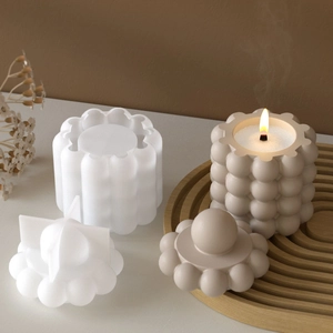Moule en silicone pour pots de bougies à bulles et boîtes de rangement avec couvercle