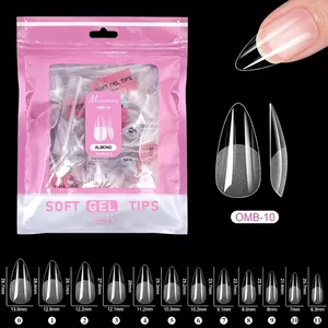 Tabella taglie per unghie finte a mandorla in gel con 12 misure in mm di lunghezza