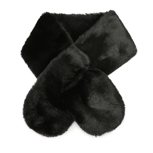 Faux Fur Scarf For Women Winter Warm Thickened Neck Warmer Soft Plush Elegant Solid Color Furry Collar Cross Design