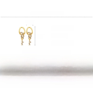 Detailed view of rhinestone tassel earrings with dimensions of 4.2cm by 1.5cm