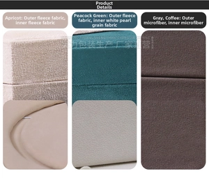 Detailed macro view showing premium velvet and microfiber textures of luxury jewelry boxes