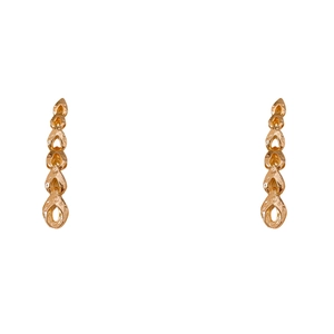 Golden wheat-inspired tassel earrings with five hollow teardrop pendants for women
