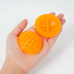 Lifelike artificial mango cubes made of PVC for realistic fruit cake decoration props