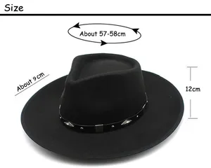 Guide des tailles pour chapeau fedora vintage en laine avec bord large de 9cm et rivets