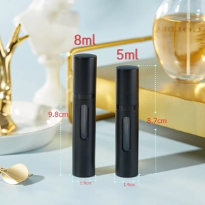 Portable 5ml and 8ml glass refillable perfume atomizers with bottom pump design