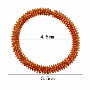 Detail of orange spring massage ring with 4.5cm inner and 5.5cm outer diameter