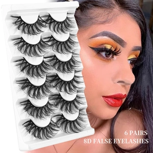 8D False Eyelashes Faux Mink Thick Curl Natural Dramatic Voluminous Eye Makeup Beauty Extensions