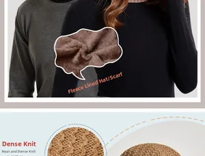 Detailed view of winter knit beanie with warm fleece lining and tight knit texture