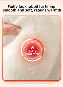 Detail of plush faux rabbit fur lining for warm pet clothes showing texture and softness