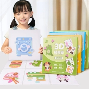 Detailed view of 3D handmade sticker set for children's motor skill development