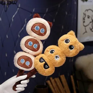 Creative plush cat candy hawthorn doll featuring three stacked kittens with handles