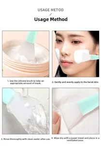 Step-by-step guide for using and cleaning a silicone face mask brush with soft mint handle