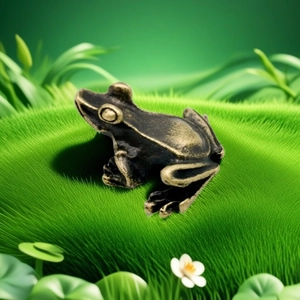 Figurine de grenouille miniature en cuivre vintage pour décor de bonsaï et paysage