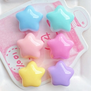 Glossy large star-shaped resin charms in candy colors for DIY phone cases and accessories