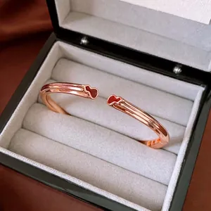 Bracelet Jonc Réglable De Luxe Pour Femmes Élégant Alliage De Cuivre Papillon Double Gourde Design Bijoux Rétro