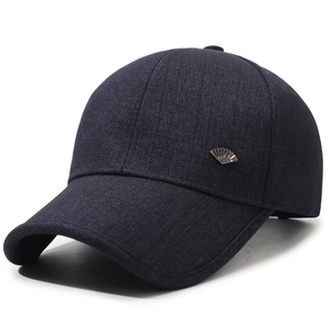 Casquette de baseball classique pour homme bleu marine avec visière courbée et métal
