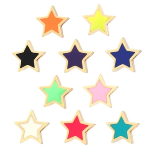 Colorful star-shaped enamel beads with gold plating for DIY jewelry making