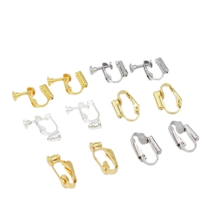 18K gold plated earring converters set in gold and silver for non-pierced ears