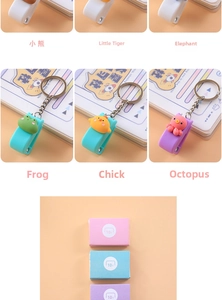 Mini cartoon animal stapler keychain set in macaron colors with size 10 staples