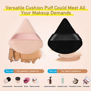 Set de borlas triangulares versátiles para maquillaje de uso seco y húmedo profesional.