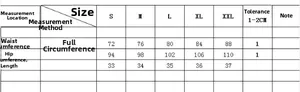 Size chart for women's ripped fringe denim shorts showing waist, hip and length in CM