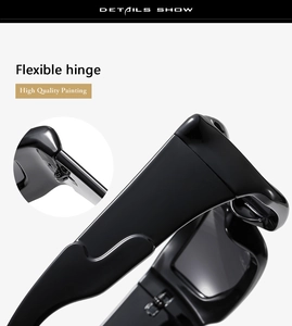 Detail of high quality painting and flexible hinge mechanism on black Y2K sports sunglasses