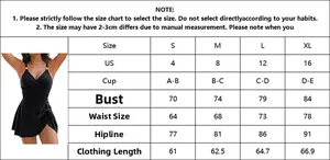 Detailed size chart for women's one-piece swimsuit featuring measurements from S to XL
