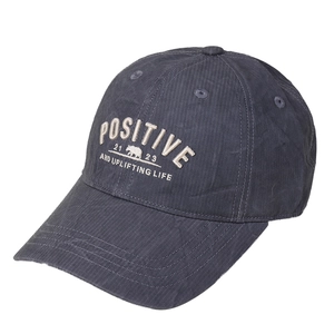 Casquette de baseball en coton gris foncé avec broderie ours polaire et texte POSITIVE