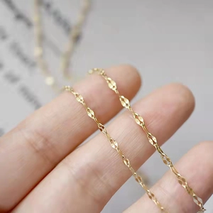 18K gold plated stainless steel lip chain necklace featuring unique diamond shaped links