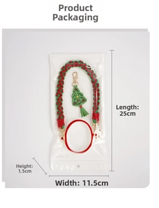 Handwoven Christmas cup strap set for Stanley accessories in clear packaging 25x11.5cm