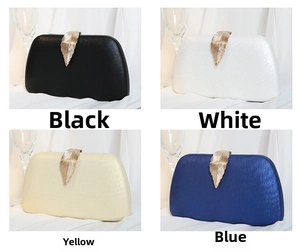Eleganti pochette da sera in PU in vari colori con chiusura in metallo a foglia d'oro
