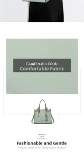Close-up of light green lychee leather handbag with floral silk scarf handle and gold hardware