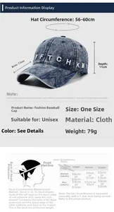 Size chart for embroidery baseball cap with dimensions and head circumference guide