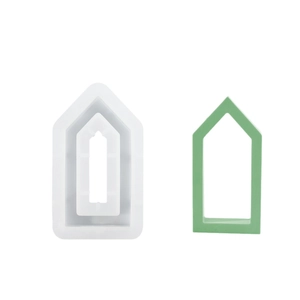 DIY hollow house frame silicone mold for resin casting and candle holder craft ornaments