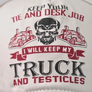 Washed cotton baseball cap with vintage Ghost Rider skull and truck print in off-white