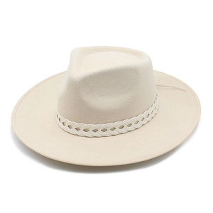 Fedora Hat Wool Blend Felt Wide Brim Braided Band Retro Jazz Winter Warm Vintage Style Elegant Headwear For Women Men