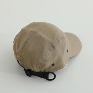 Outdoor breathable quick-dry kids camp cap with adjustable strap and khaki finish