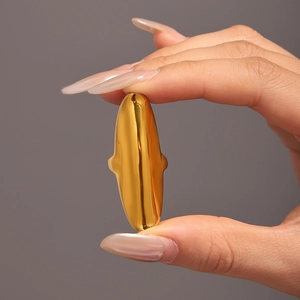 Polished golden irregular long open ring for women made of high-quality stainless steel