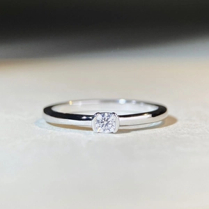 925 Sterling Silver Moissanite Ring For Women Round Cut Sparkling Solitaire Geometric Finger Ring Minimalist Fine Jewelry Accessory Gift