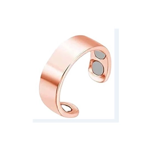 Rose gold adjustable magnetic therapy ring for anti-snoring with dual magnets