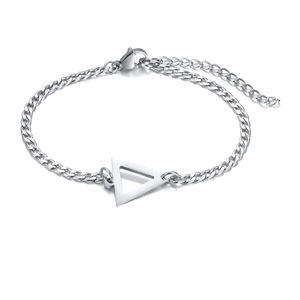 Bracciale minimalista geometrico a triangolo in acciaio inossidabile con moschettone